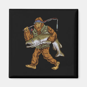 Königslachsangeln Forellenjagd Bigfoot Fischer Magnet