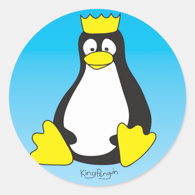 Königspinguin-Aufkleber Runder Aufkleber (Vorderseite)