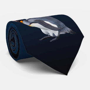 Königspinguine Krawatte (Blau/Schwarz)