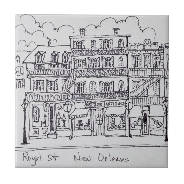 Königsstraße| New Orleans, Louisiana Fliese (Vorderseite)