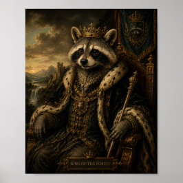 Königswaschbär-Shirt, König des Waldes Poster