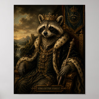 Königswaschbär-Shirt, König des Waldes Poster
