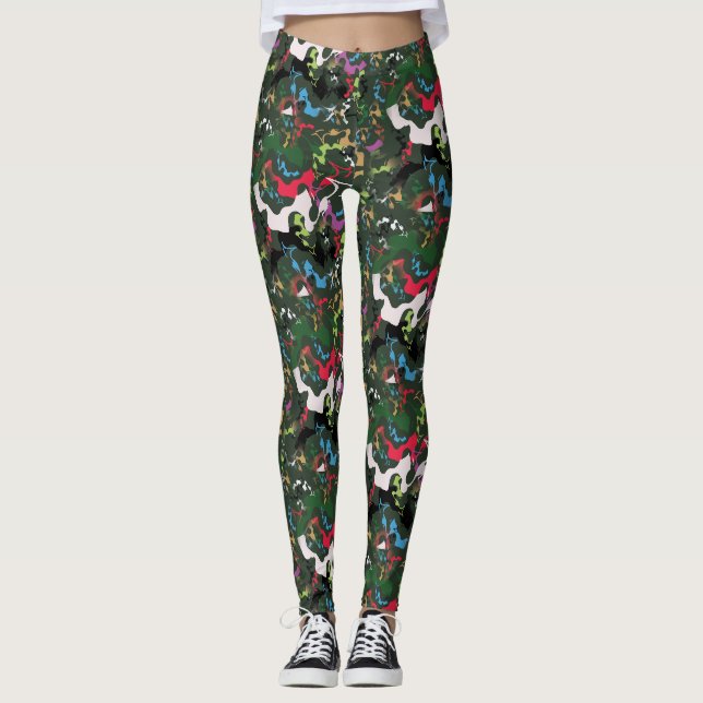 Konkrete Leinwand blühen: Urbane Dschungel-Legging Leggings (Vorderseite)