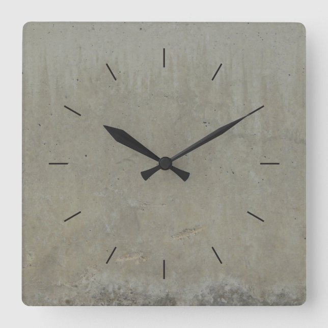 KONKRETE SÄUDE | Industrieeinrichtung Quadratische Wanduhr (Vorderseite)
