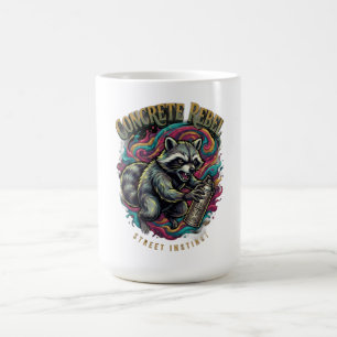 Konkreter Rebellen-Waschbär-Langarmshirt Kaffeetasse