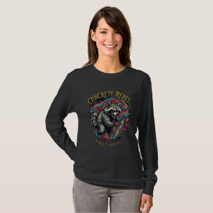 Konkreter Rebellen-Waschbär-Langarmshirt T-Shirt