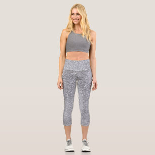 Konkretes dunkelgraues Stone Wall Texturmuster Capri Leggings