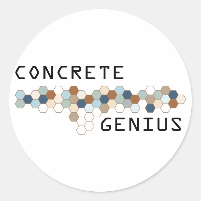 Konkretes Genie Runder Aufkleber (Vorderseite)