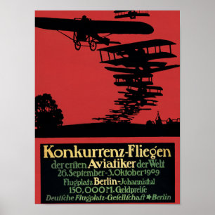 Konkurrenz-Fliegen Flugplatz-förderndes Plakat