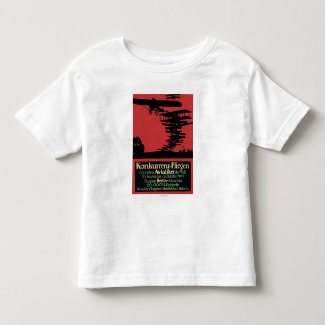 Konkurrenz-Fliegen Flugplatz-förderndes Plakat Kleinkind T-shirt (Vorderseite)