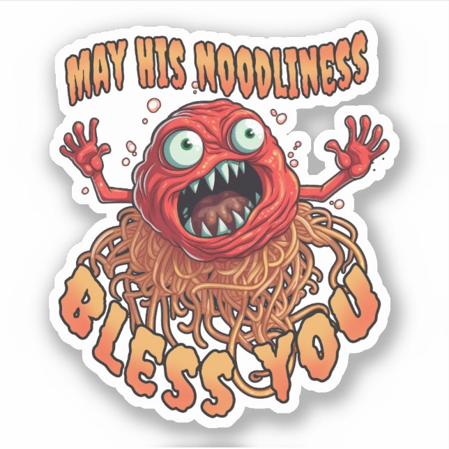 KÖNNEN SEINE NOODLINESS SEGE SIE SPAGHETTI & MEATB AUFKLEBER (Vorderseite)
