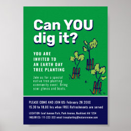 Können Sie es Baumpflanzereignis Erde Day Promo gr Poster