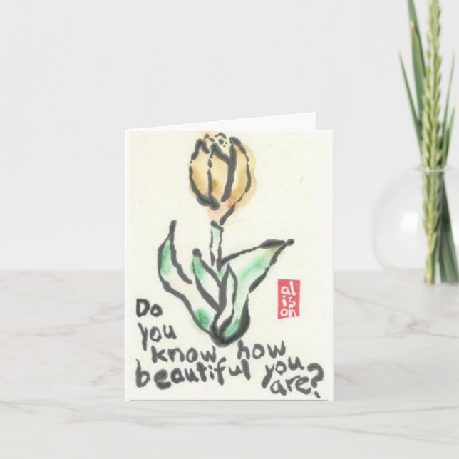 Können Sie, schön Sie sind? Aquarellkarte Karte (Vorderseite)