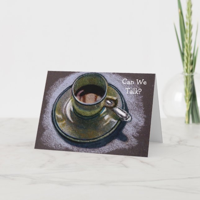 KÖNNEN WIR SPRECHEN? APOLOGIKARTE: KAFFE CUP Artwo Karte (Vorderseite)