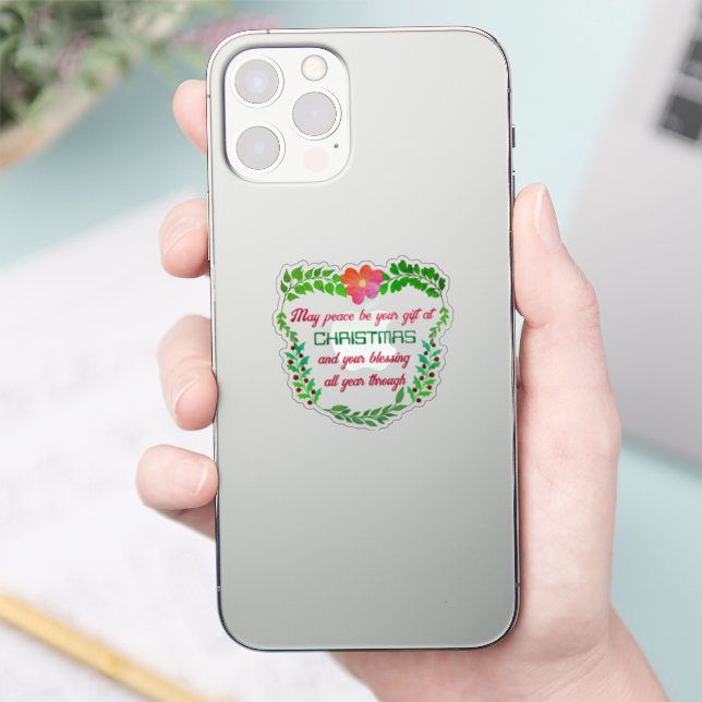 KÖNNTE FRIEDEN SEIN, DASS IHR GESCHENK BEI CHRISTM AUFKLEBER (Telefon)
