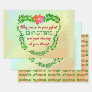 KÖNNTE FRIEDEN SEIN, DASS IHR GESCHENK BEI CHRISTM GESCHENKPAPIER SET