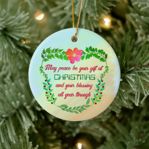 KÖNNTE FRIEDEN SEIN, DASS IHR GESCHENK BEI CHRISTM KERAMIK ORNAMENT