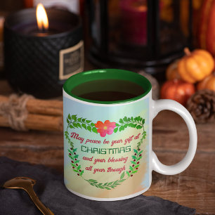 KÖNNTE FRIEDEN SEIN, DASS IHR GESCHENK BEI CHRISTM ZWEIFARBIGE TASSE