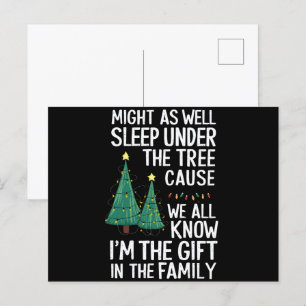 Könnte genauso gut unter dem Baum schlafen Weihnac Postkarte