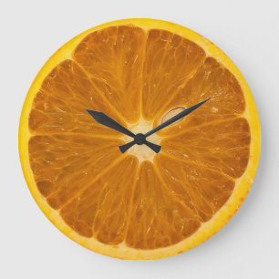 KÖNNTE ORANGE SLICE RUNDE CLOCK GROßE WANDUHR