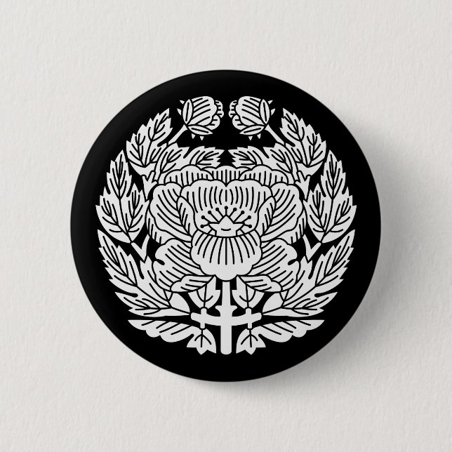 Konoe-Pfingstrose Button (Vorderseite)
