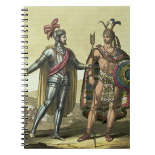 Konquistador mit einem Ureinwohner-Leiter (Farbe Notizblock