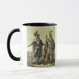 Konquistador mit einem Ureinwohner-Leiter (Farbe Tasse