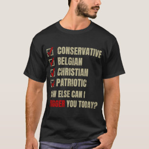 Konservative Belgische Christliche Patriotik T-Shirt