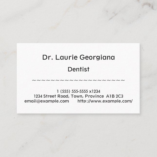 Konservative, bescheidene Visitenkarte (Vorderseite)