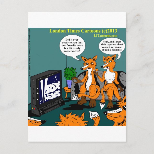 Konservative News Funny Cartoon Postkarte (Vorderseite)