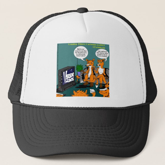 Konservative News Funny Cartoon Truckerkappe (Vorderseite)