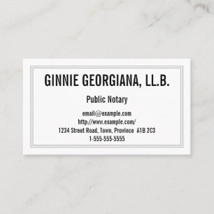 Konservative Public Notary Business Card Visitenkarte