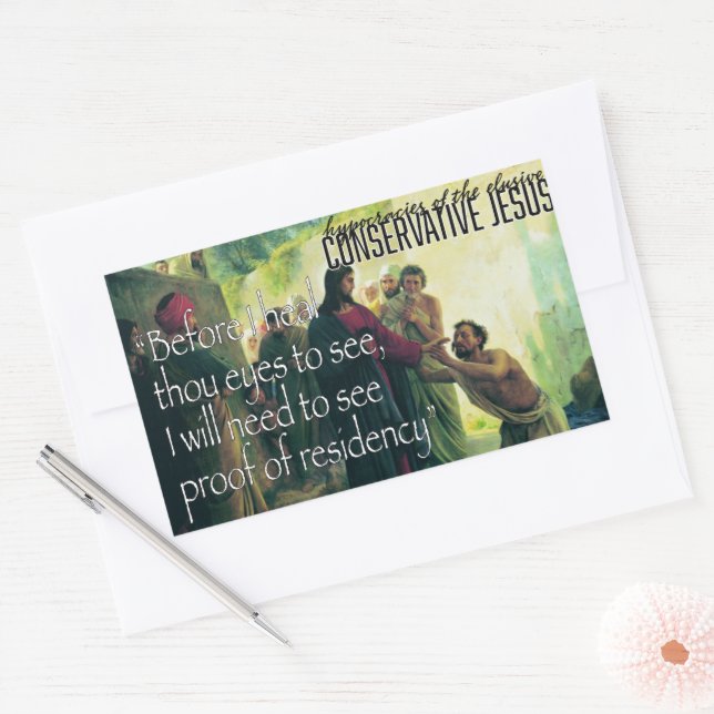 Konservativer Jesus auf der Residenzsticker Set vo Rechteckiger Aufkleber (Umschlag)