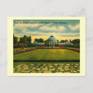 Konservatorium, Belle Isle, Detroit Vintag Postkarte