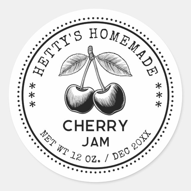 Konservenaufkleber in Schwarzweiß Runder Aufkleber (Vorderseite)