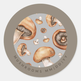 Konservierung | Datum | Pilze Runder Aufkleber