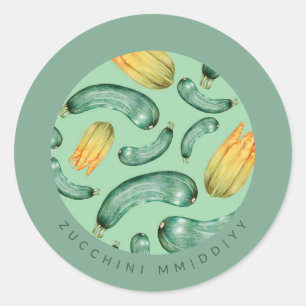 Konservierung Datum Zucchini Runder Aufkleber