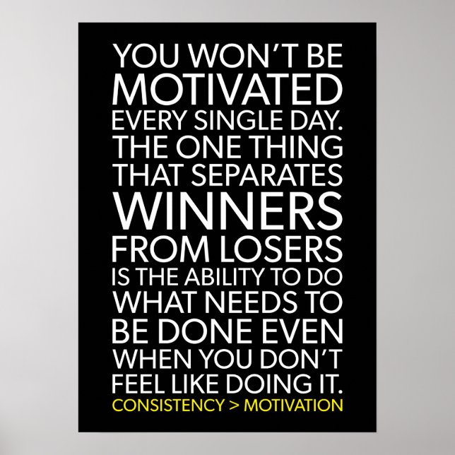 Konsistenz gegen Motivation Poster (Vorne)