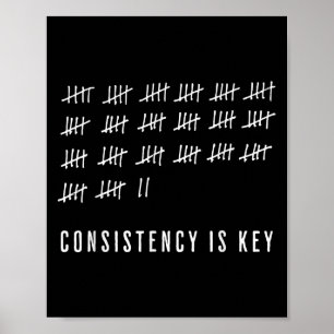 Konsistenz ist das Motivierend Tally List-Design Poster