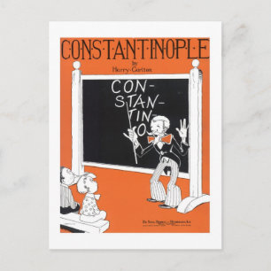 Konstantinopel Vintage Songbook Cover Postkarte