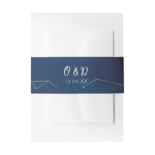 Konstellation der Star Sign Navy Wedding Cutlery B Einladungsbanderole