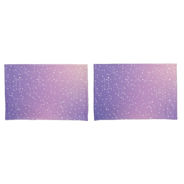 Konstellation der Sterne der Astrologie Lila Rosa  Kissenbezug (Vorderseite-Set)