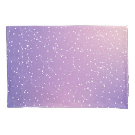 Konstellation der Sterne der Astrologie Lila Rosa Kissenbezug