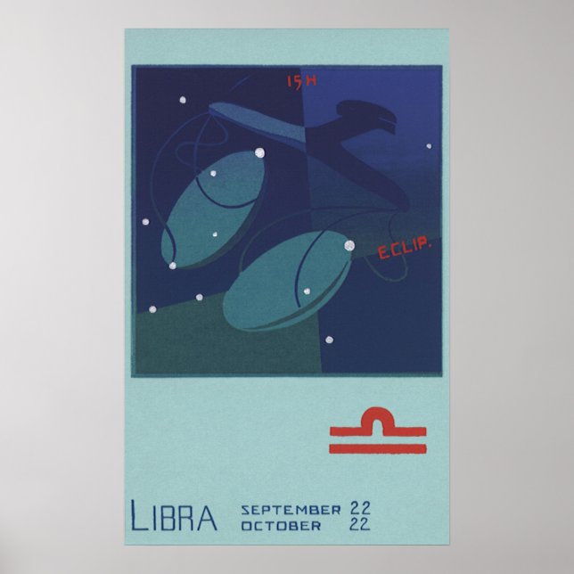 Konstellation der Vintagen Zodiaka-Astrologie-Libr Poster (Vorne)