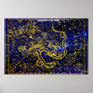 Konstellation des Drachen Poster