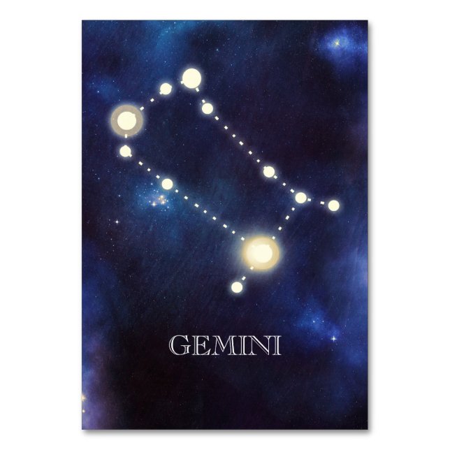 Konstellation | Gemini | Hochzeitsstiftung Tischnummer (Vorderseite)