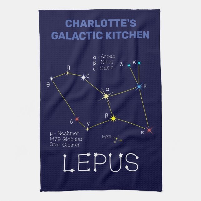 Konstellation Lepus Geschirrtuch (Vertikal)