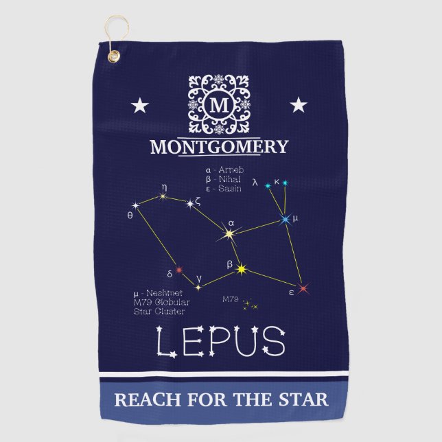 Konstellation Lepus Golfhandtuch (Vorderseite)