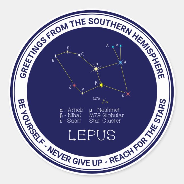 Konstellation Lepus Runder Aufkleber (Vorderseite)