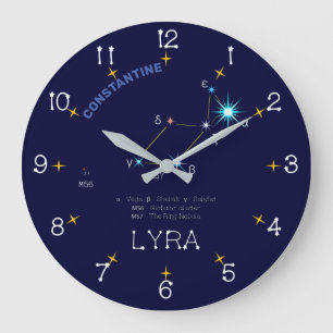 Konstellation Lyra Große Wanduhr